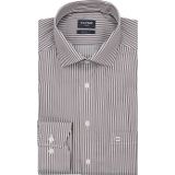 OLYMP - Luxor - Overhemd - Bruin Gestreept - Modern Fit - Strijkvrij