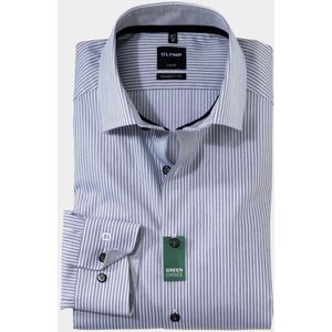 OLYMP - Luxor - Overhemd - Zwart - Modern Fit - Satijnbinding