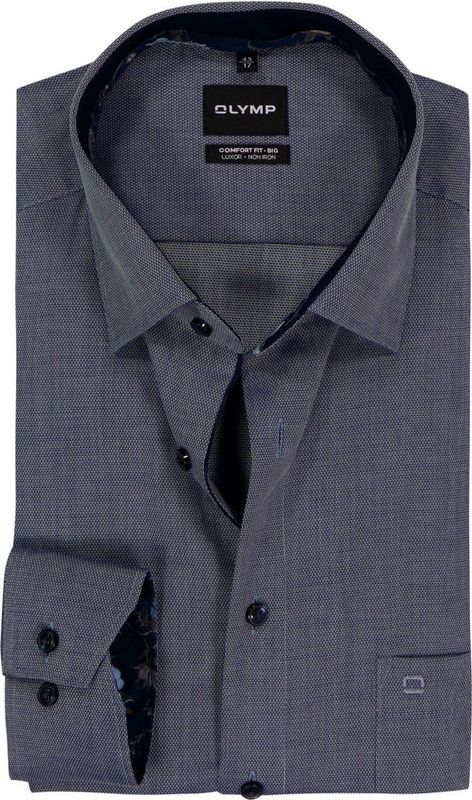 OLYMP Luxor Overhemd marine, Faux-uni