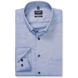 OLYMP - Luxor - Overhemd - Rookblauw - Modern Fit - Strijkvrij