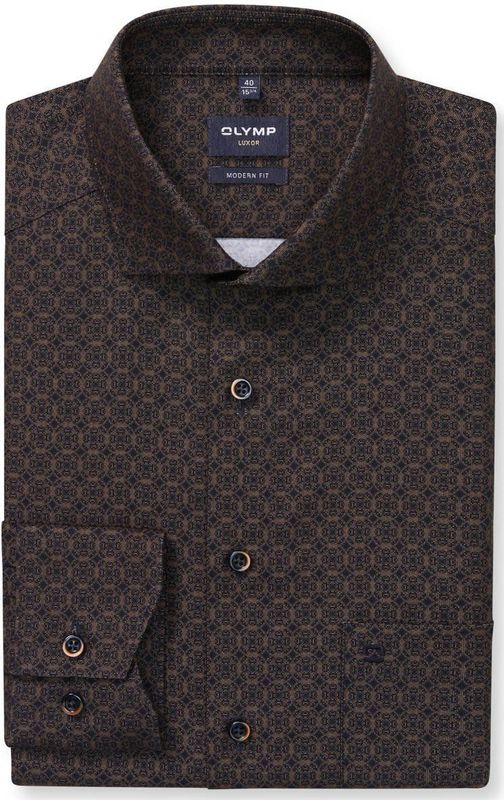 OLYMP - Luxor - Overhemd - Caramel - Modern Fit - Royal Kent