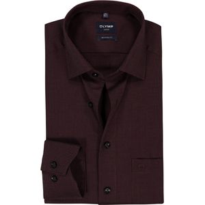 OLYMP - Luxor - Overhemd - Bordeaux Rood - Strijkvrij - Boordmaat 44
