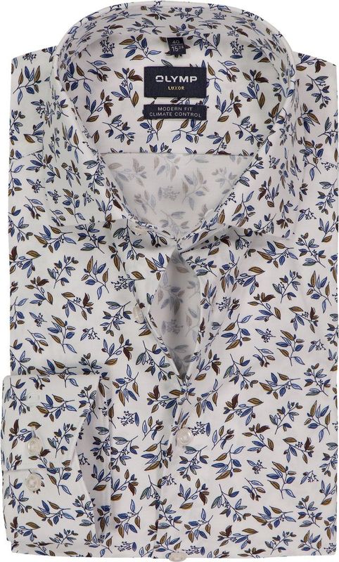 OLYMP - 24/7 Luxor - Overhemd - Wit - Modern Fit - Mouwlengte 7 - Strijkvriendelijk
