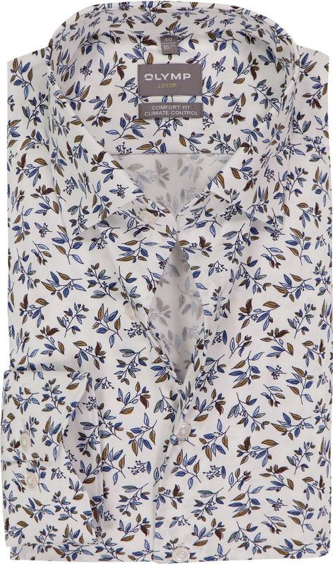 OLYMP - 24/7 Luxor - Overhemd - Wit - Dobby - Strijkvriendelijk