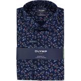 OLYMP - 24/7 Luxor - Overhemd - Marine Blauw - Strijkvriendelijk - Modern Fit
