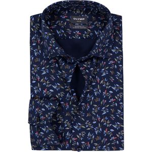OLYMP - 24/7 Luxor - Overhemd - Marine Blauw - Strijkvriendelijk - Modern Fit