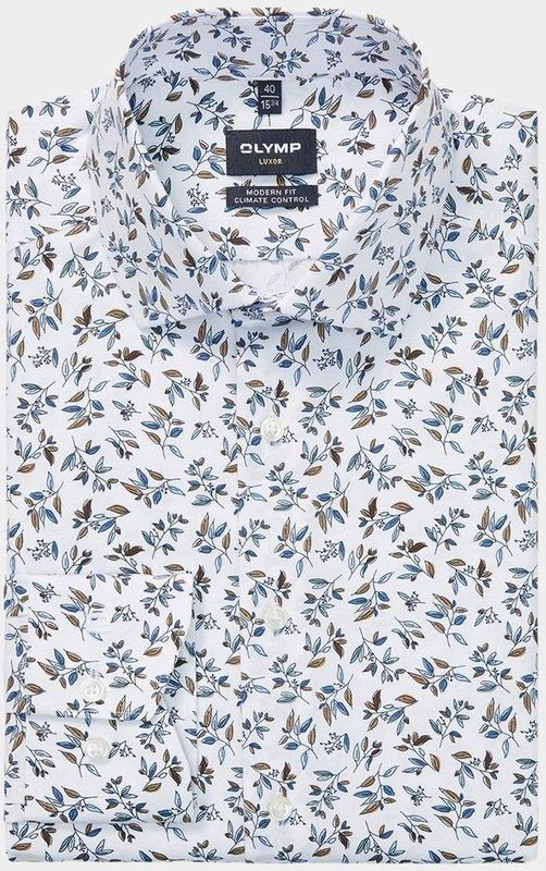 OLYMP - 24/7 Luxor - Overhemd - Wit - Strijkvriendelijk - Modern Fit