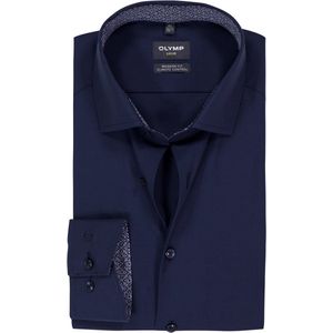 OLYMP - 24/7 Luxor - Overhemd - Marine Blauw - Modern Fit - Strijkvriendelijk