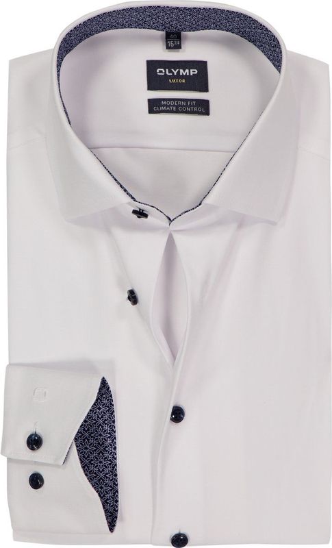 OLYMP - 24/7 Luxor - Overhemd - Marine Blauw - Modern Fit - Twill