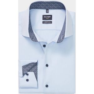 OLYMP - 24/7 Luxor - Overhemd - Lichtblauw - Modern Fit - Twill