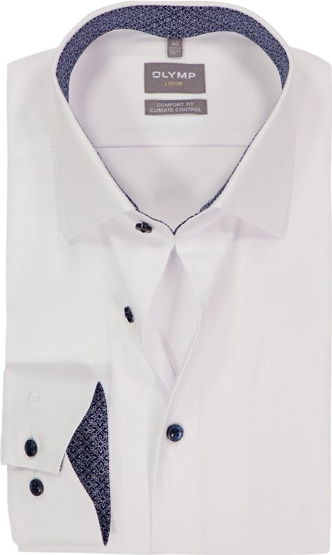 OLYMP - 24/7 Luxor - Overhemd - Wit - Comfort Fit - Strijkvriendelijk