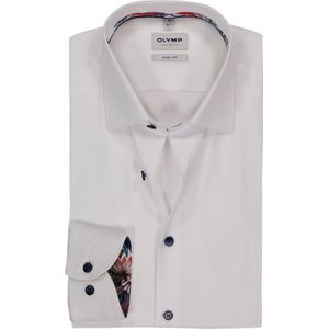 OLYMP - Level 5 - Body Fit Overhemd - Wit - Mouwlengte 7 - Strijkvriendelijk