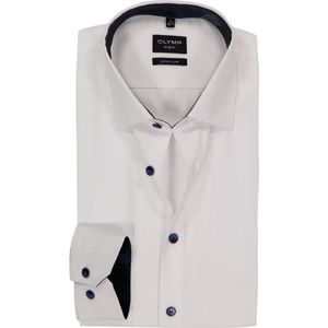 OLYMP No. 6 Six super slim fit overhemd, structuur, wit