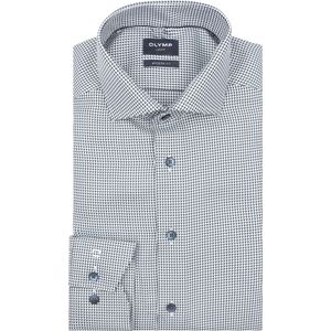 OLYMP - 24/7 Luxor - Overhemd - Marine Blauw - Modern Fit - Twill