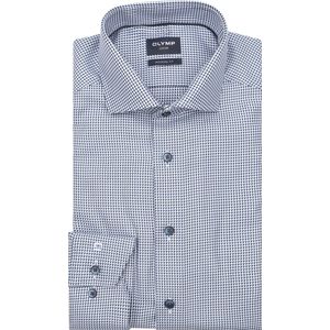 Olymp - Luxor - Overhemd - Blauw - Print Structura