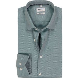 OLYMP - Level 5 - Body Fit Overhemd - Donkergroen - Strijkvriendelijk