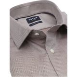 katoenen Olymp overhemd bruin geprint normale fit