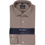katoenen Olymp overhemd bruin geprint normale fit