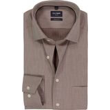 katoenen Olymp overhemd bruin geprint normale fit