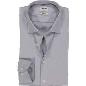 OLYMP - Level 5 - Body Fit Overhemd - Zilvergrijs - Strijkvriendelijk