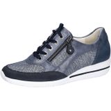 Waldläufer - Himona - Dames Veterschoen - Denim Blauw - Leer en Suède