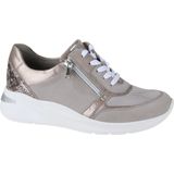 Waldläufer - Dilara - Sneakers - Taupe - Comfortabele Dames Veterschoen