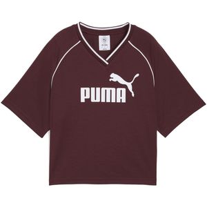 Puma - Ess Relaxed Cropped - T-shirt - Rood - Korte Mouwen