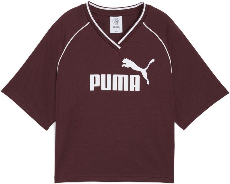Puma - Ess Relaxed Cropped - T-shirt - Rood - Korte Mouwen