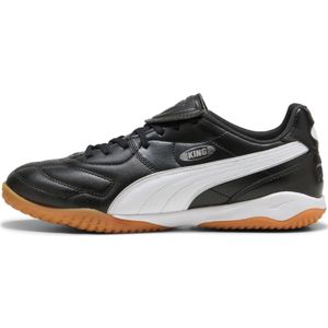 PUMA - King Liga - Zaalvoetbalschoenen - Zwart Wit Zilver - Leer