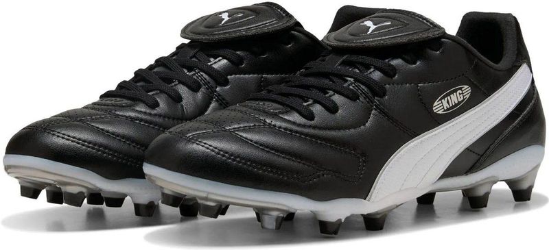PUMA - King Liga - Voetbalschoenen - Zwart Wit Zilver - K-BETTER™-bovenwerk