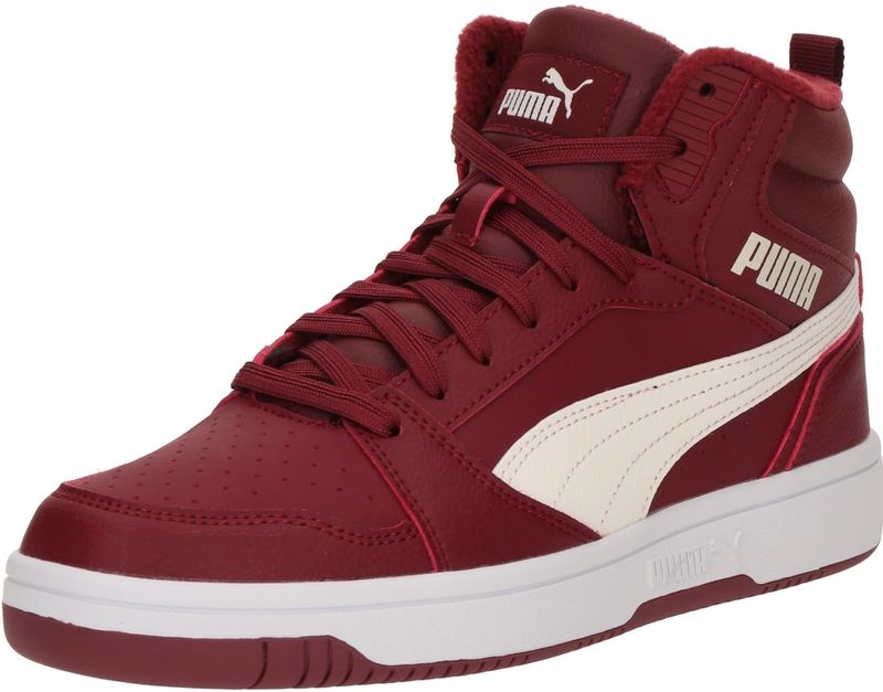 Puma - Rebound V6 Mid - Sneakers - Donkerrood/Ecru - Basketbalschoenen