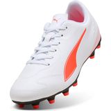 Puma - Voetbalschoenen - Puma White/Glowing Red - Vetersluiting - Laag