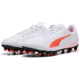 Puma - Voetbalschoenen - Puma White/Glowing Red - Vetersluiting - Laag