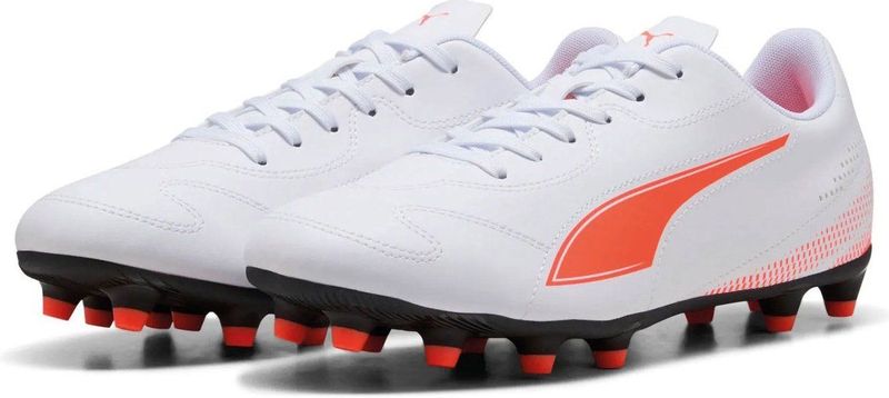 Puma - Voetbalschoenen - Puma White/Glowing Red - Vetersluiting - Laag