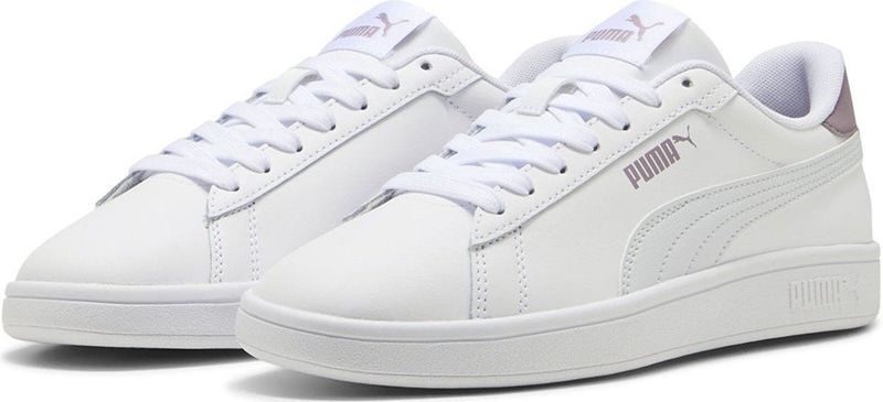 PUMA - Smash 3.0 L - Sneaker - Wit Zilver Mist Pruim Jam - Uniseks Volwassenen