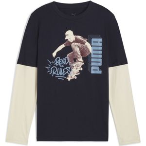 PUMA - Mid90s - Gelaagde Top - Blauw - Lange Mouwen - Voor Heren