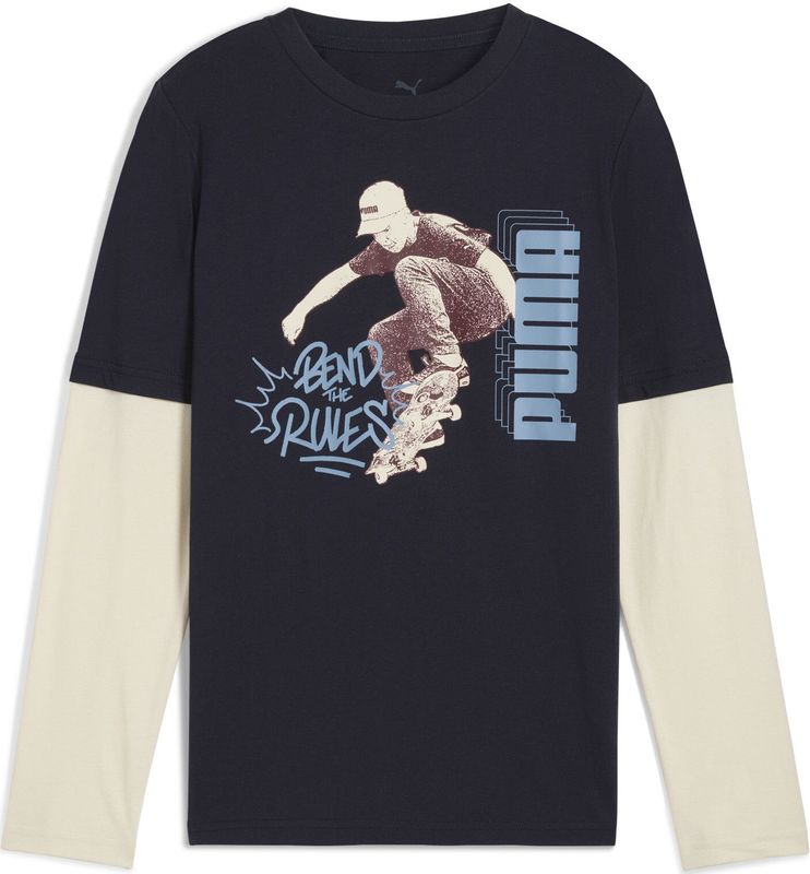 PUMA - Mid90s - Gelaagde Top - Blauw - Lange Mouwen - Voor Heren