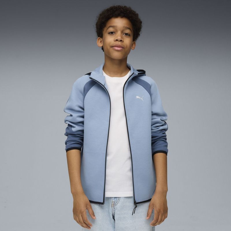 PUMA - Evostripe Hoodie - Blauw - Gerecycled Materiaal - Met Rits