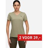 Puma - Tad Essential V-Neck T-Shirt - Groen - Dames
