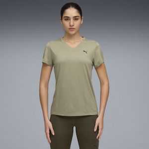 Puma - Tad Essential V-Neck T-Shirt - Groen - Dames