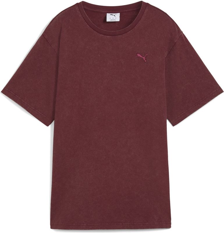 Puma - Essential Elevated Relaxed T-Shirt - Rood - Dames