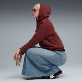 Puma - Essential Elevated Relaxed Hoodie - Rood - Dames