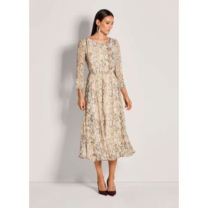 MADELEINE - Jurk - Lichtbruin - Dierenprint - 3/4 Lengte - Lange Mouw