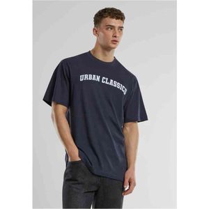 Urban Classics - UC College Logo Tall Heren T-shirt - Blauw