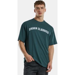 Urban Classics - UC College Logo Tall Heren T-shirt - Groen