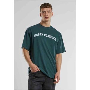 Urban Classics - UC College Logo Tall Heren T-shirt - Groen