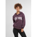 Miss Tee Sweatshirt 'New York'  aubergine / wit
