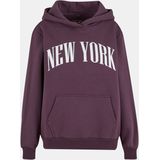 Miss Tee Sweatshirt 'New York'  aubergine / wit