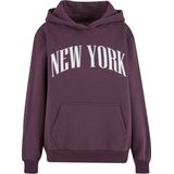 Miss Tee Sweatshirt 'New York'  aubergine / wit