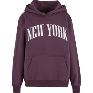 Miss Tee Sweatshirt 'New York'  aubergine / wit